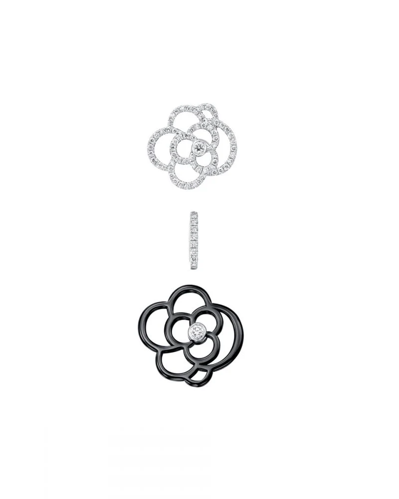 עגילי עננים כפולים זהב וסרמיק גדול - Image 7
