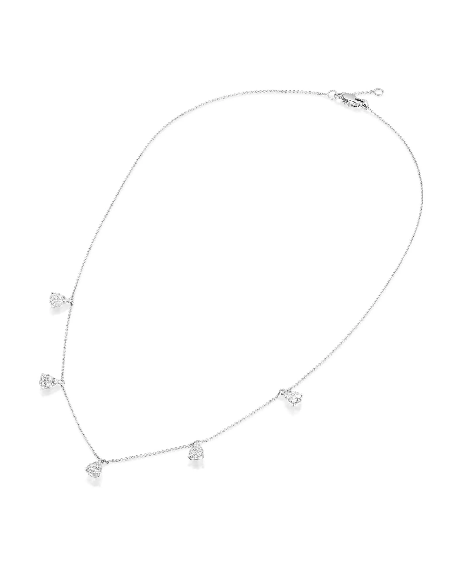שרשרת עם תליוני יהלומים בצורת טיפה - 0.58 - Image 4