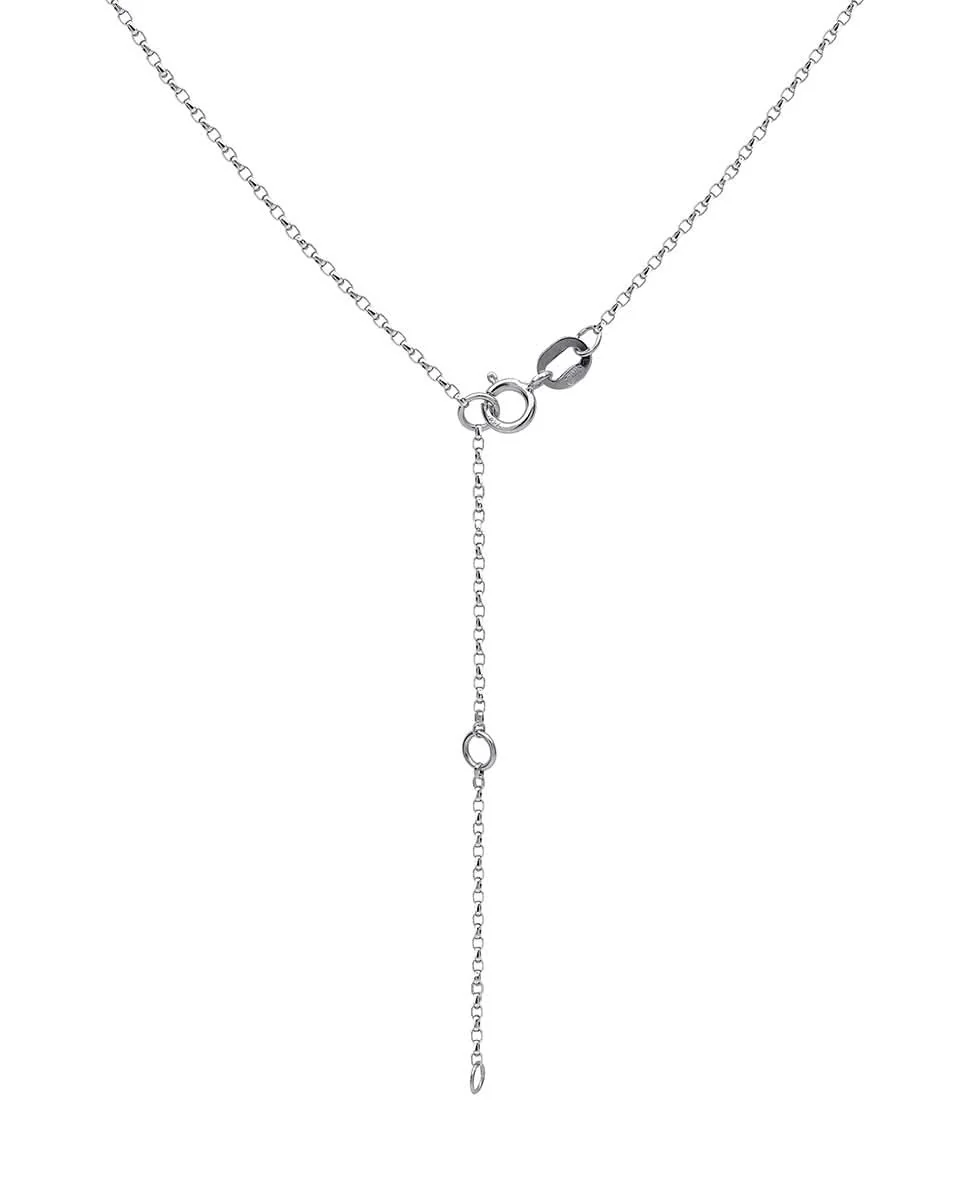 שרשרת פנינה עם יהלום בזהב לבן - S - Image 3