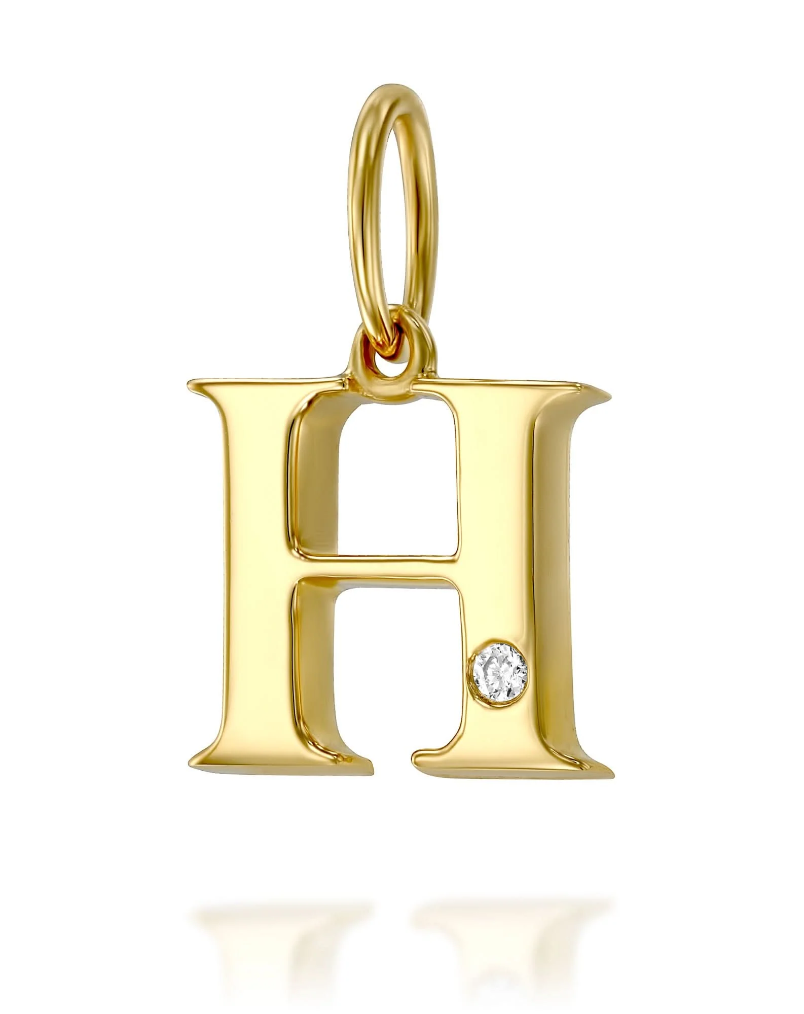 תליון אות H משובץ יהלום - Image 3