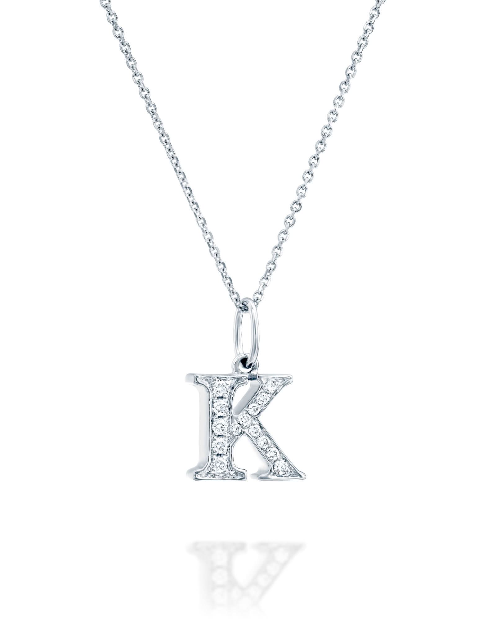 תליון אות K משובצת יהלומים - Image 4