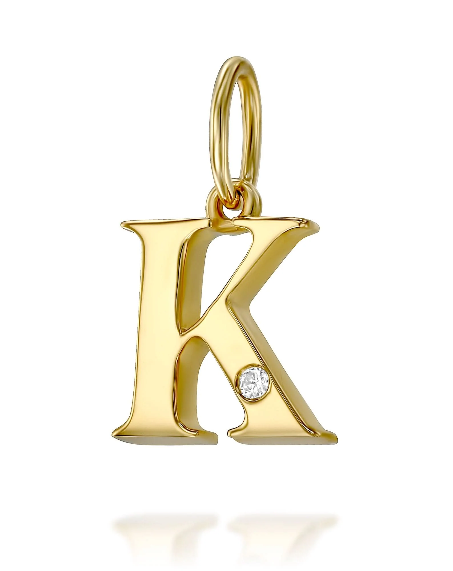 תליון אות K משובץ יהלום - Image 3