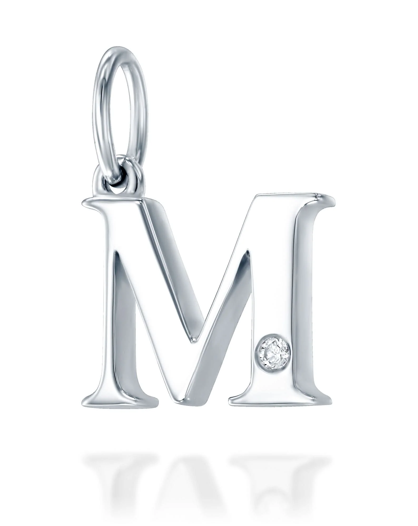 תליון אות M משובץ יהלום - Image 3