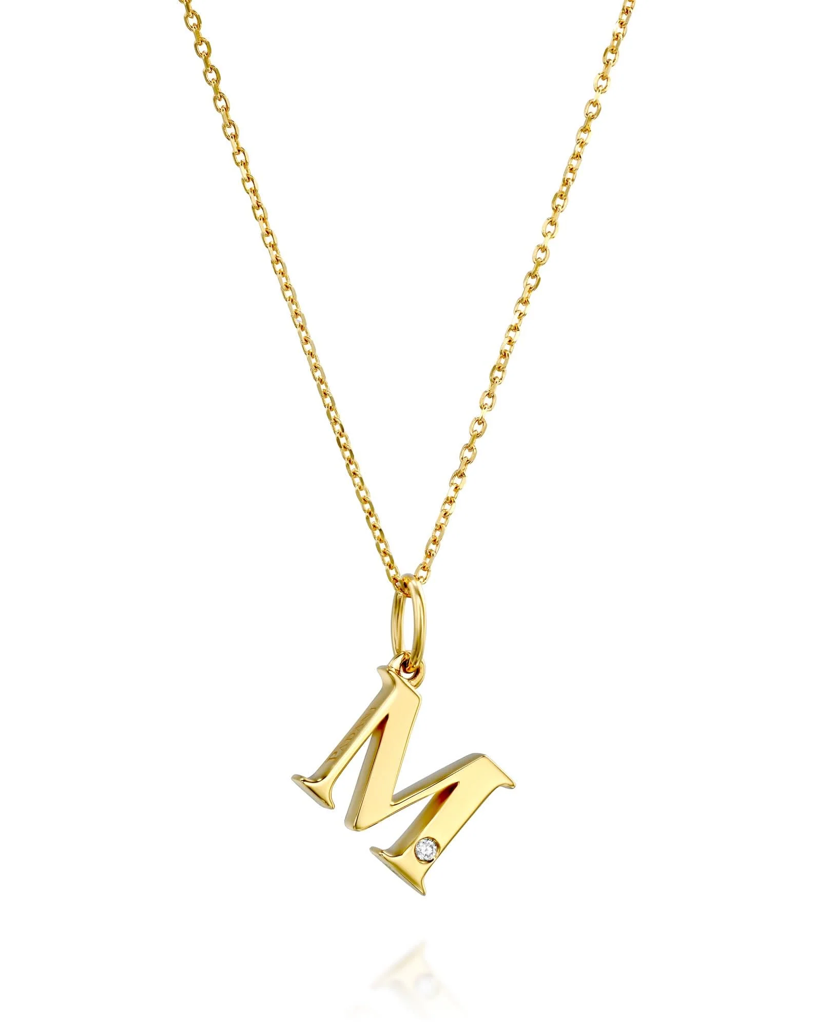 תליון אות M משובץ יהלום - Image 6
