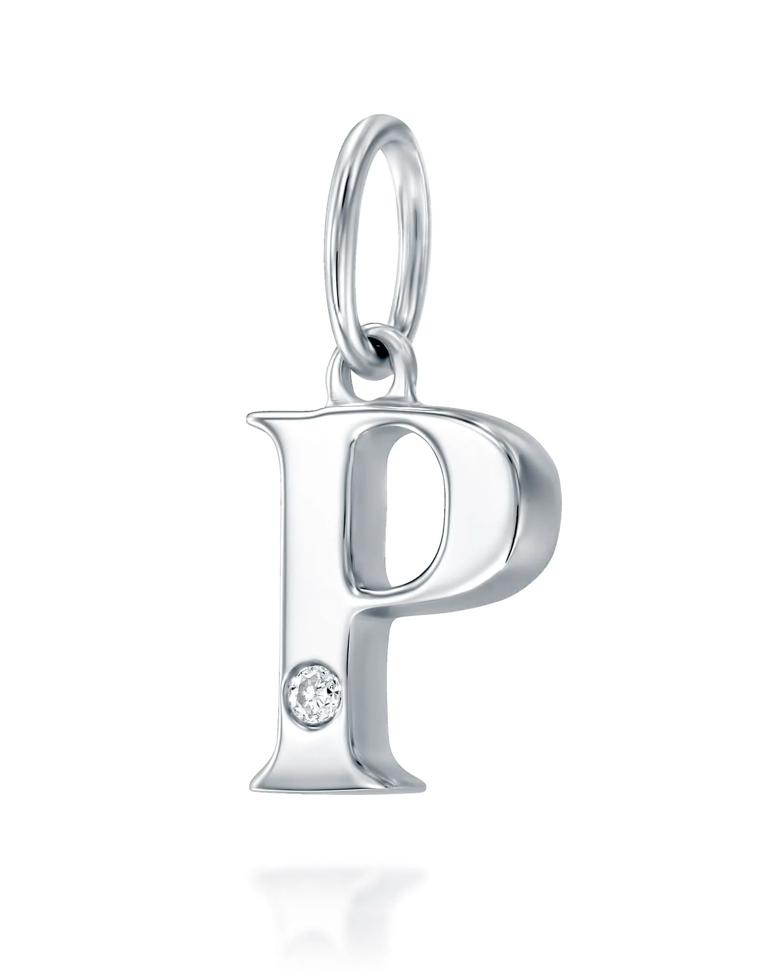 תליון אות P משובץ יהלום - Image 3