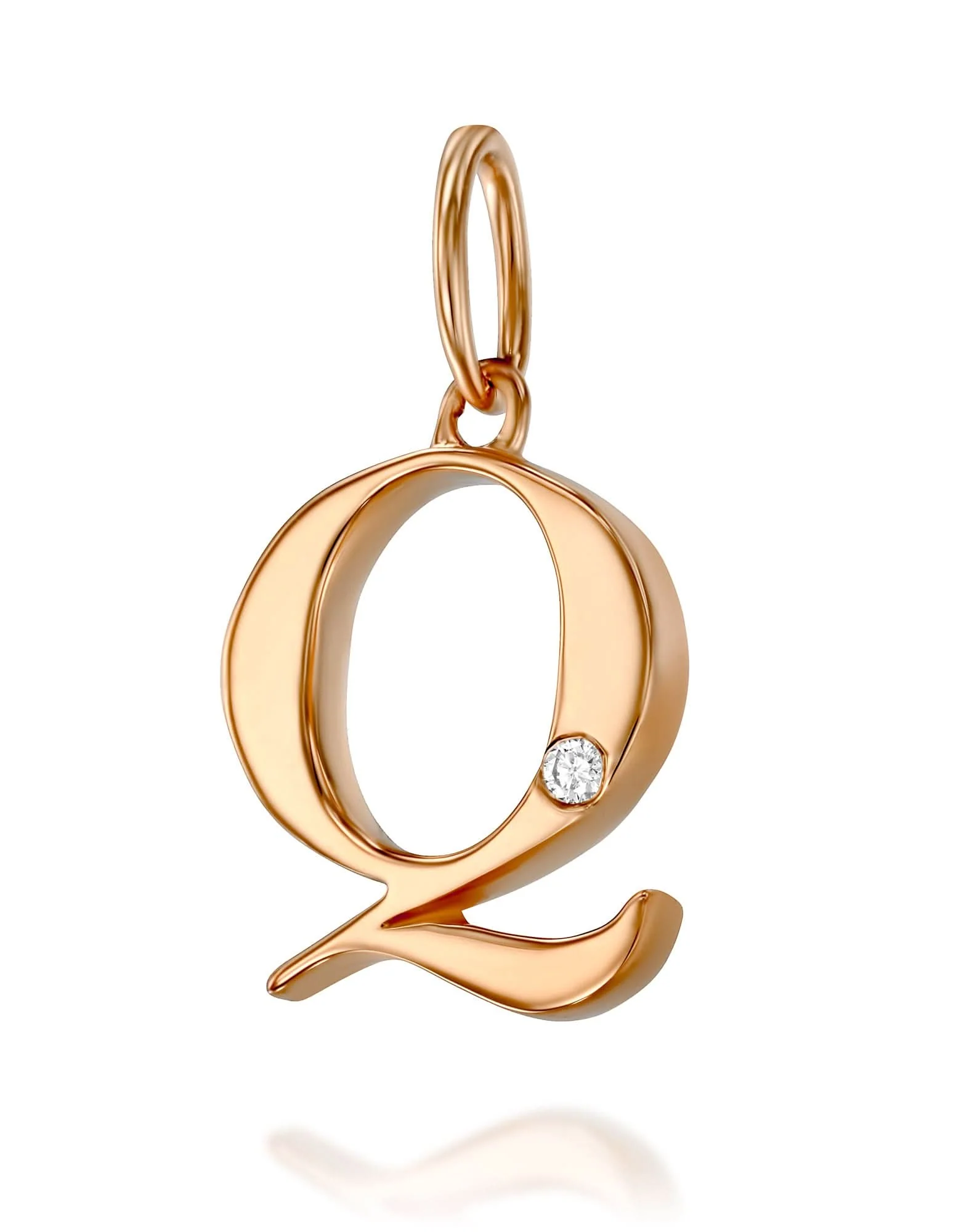 תליון אות Q משובץ יהלום - Image 5