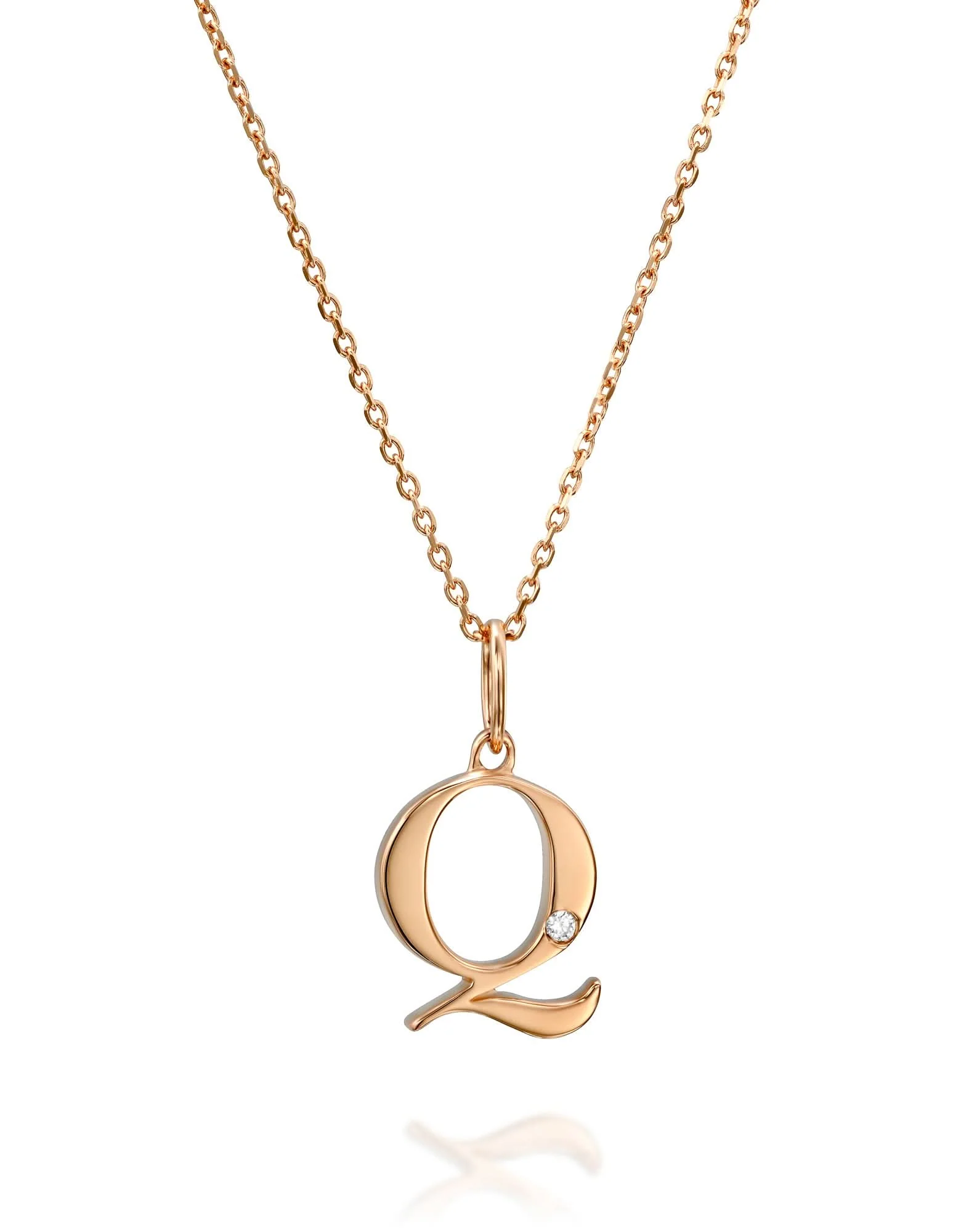 תליון אות Q משובץ יהלום - Image 6