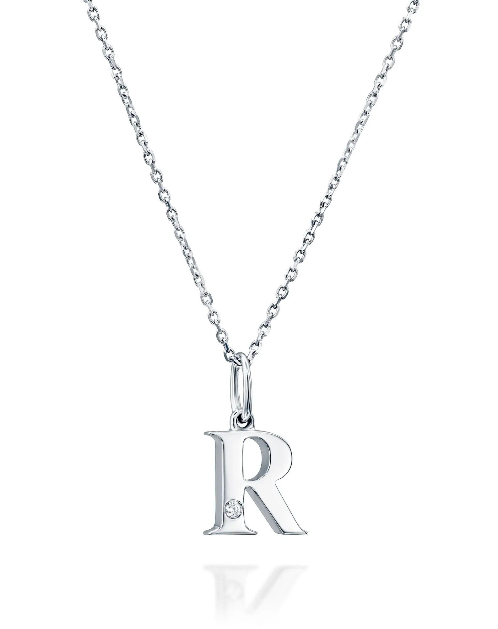 תליון אות R משובץ יהלום - Image 4