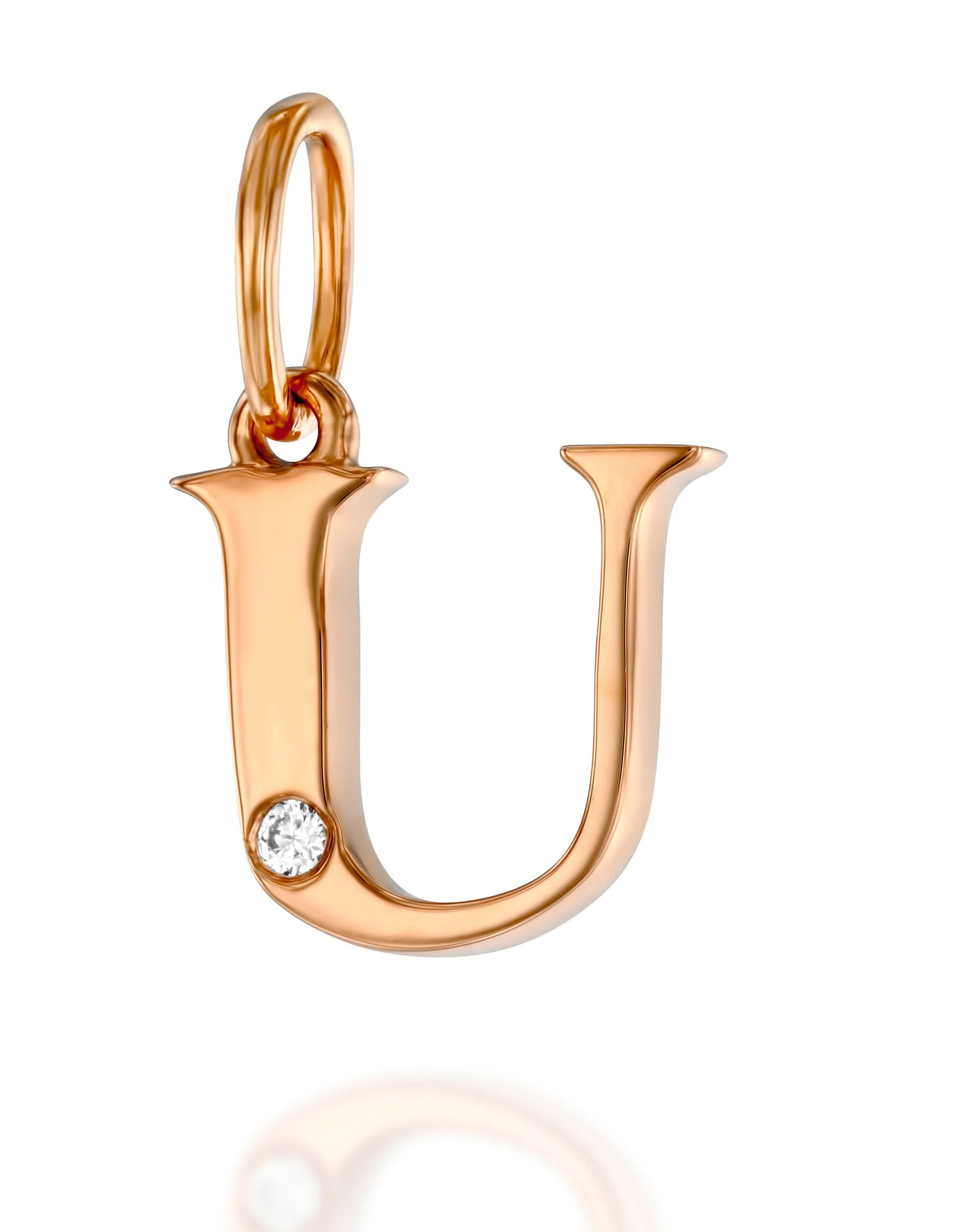 תליון אות U משובץ יהלום - Image 3
