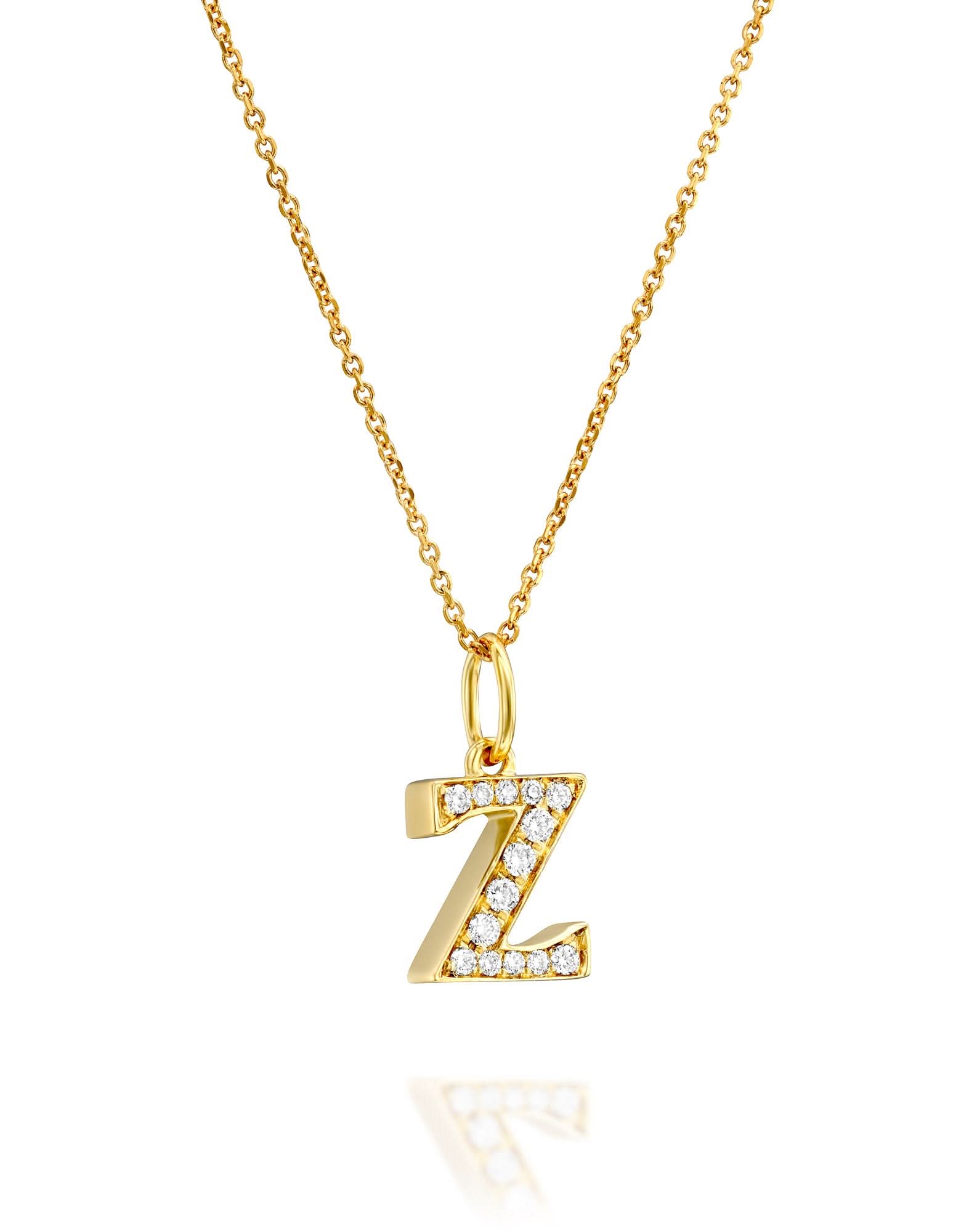 תליון אות Z משובצת יהלומים - Image 2