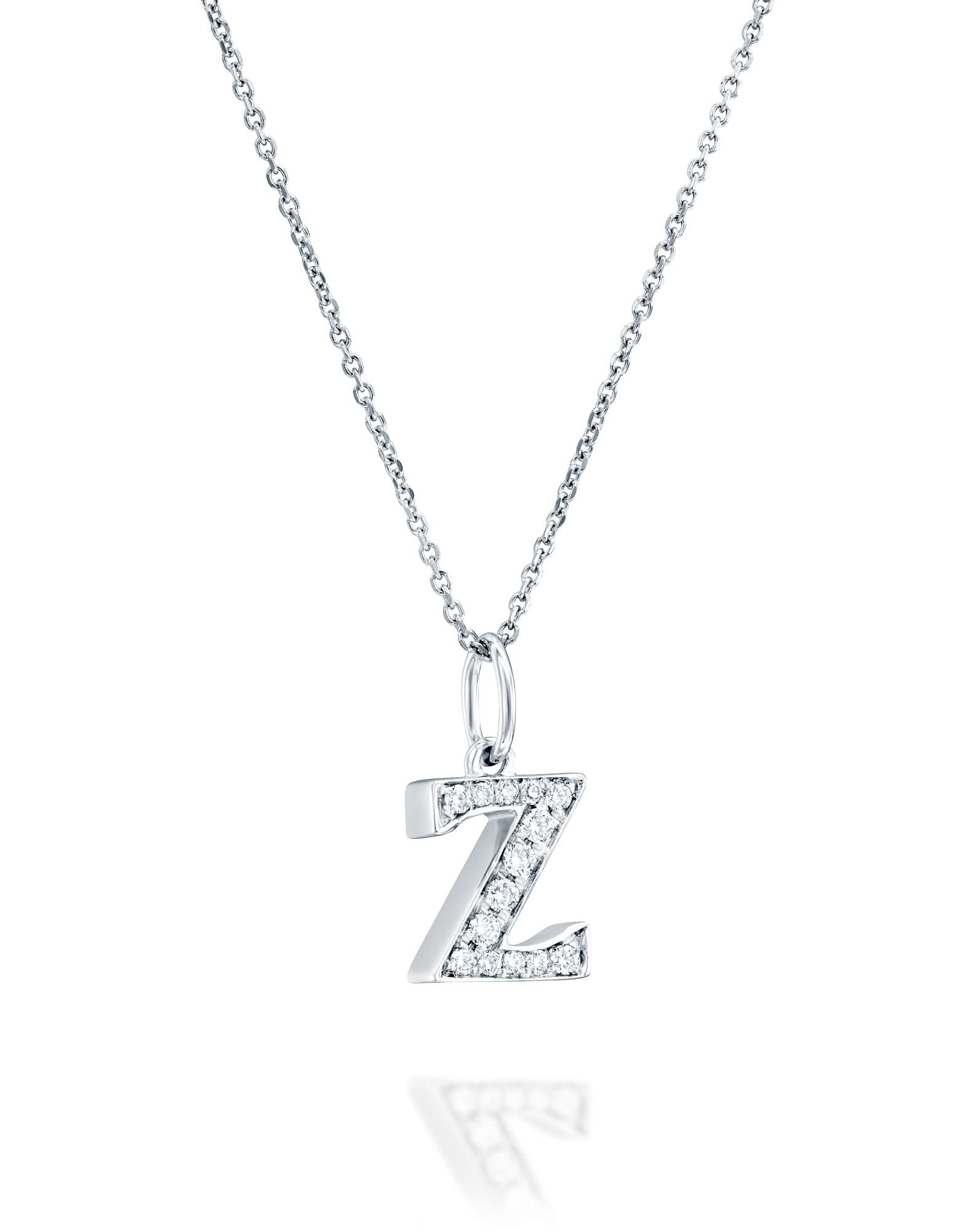 תליון אות Z משובצת יהלומים - Image 4