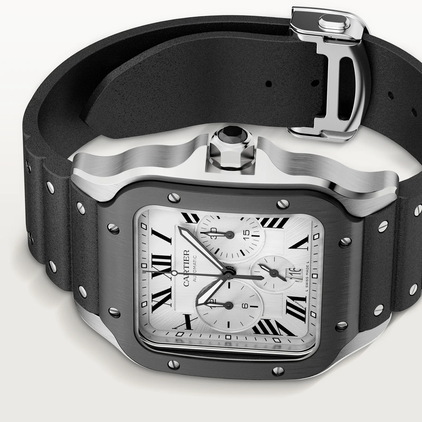 Santos de Cartier Chronograph watch Extra-Large Model - Image 7