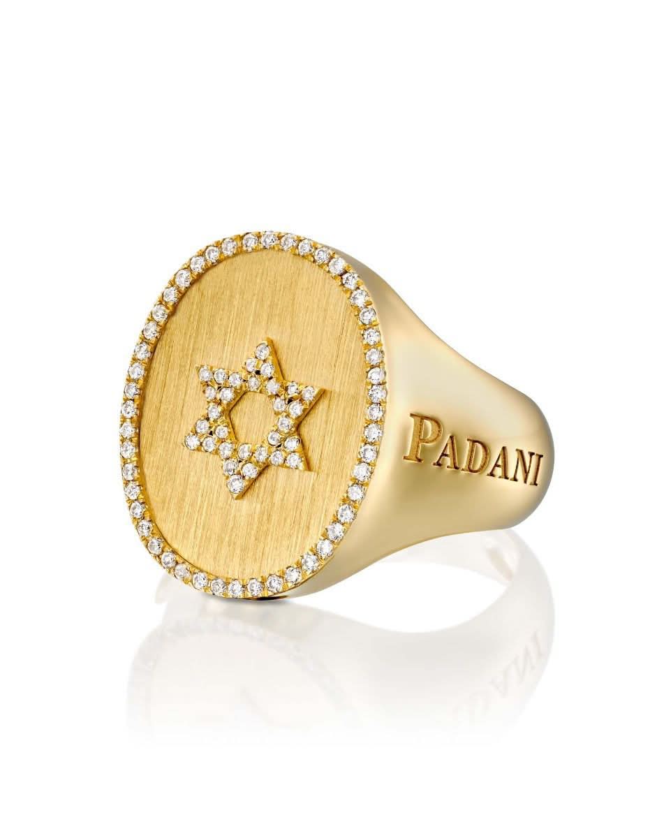 טבעת חותם מגן דוד יהלומים - Image 4