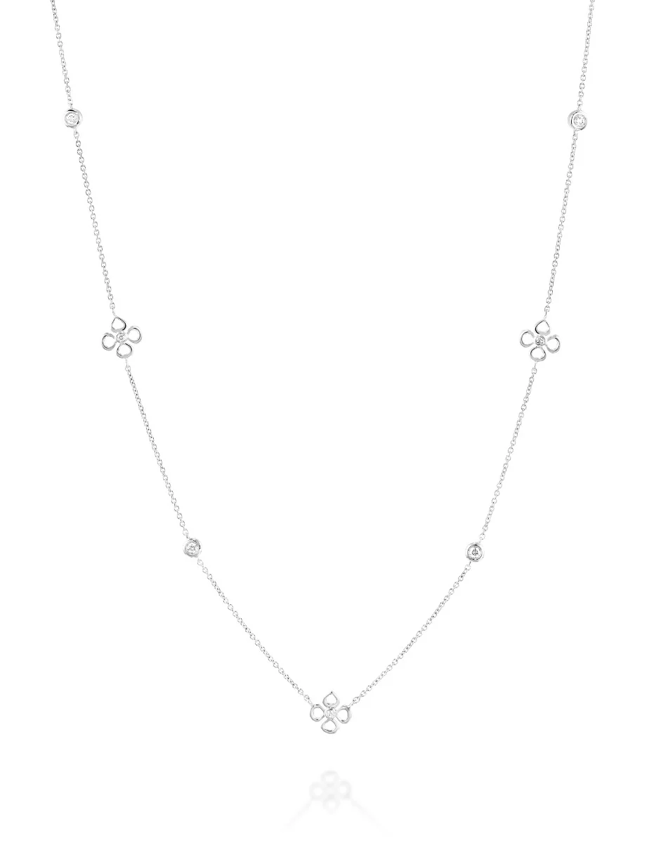 שרשרת פרחי ויולטו ויהלומים - Image 3